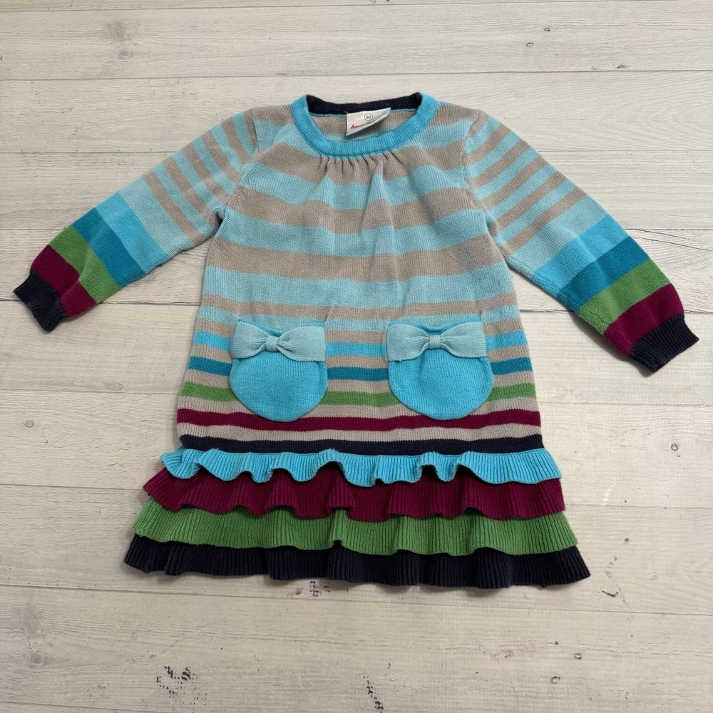 Hanna Andersson girls cotton sweater dress size 80 18-24 months